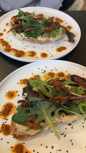 tostada yamba  at Arvo Specialty Coffee (Guggenheim) in Bilbao