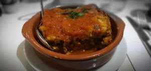 veganer Nudelauflauf at Taverna Alpha in Frankfurt