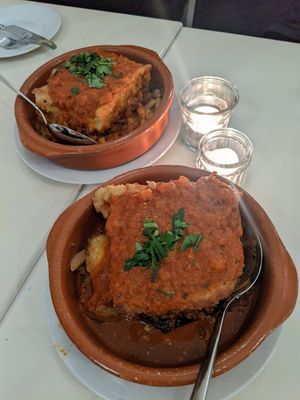 vegan mussaka and pastizio at Taverna Alpha in Frankfurt