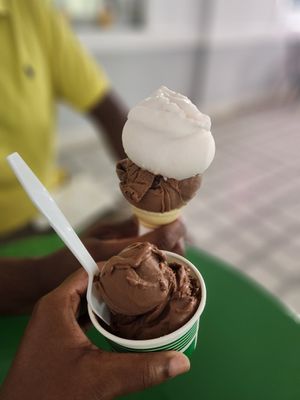 Vegan chocolate and vegan coconut at Mamoo's Creamery in Hot Springs
