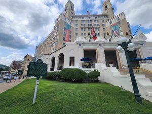 It's located inside of The Arlington Hotel on the Mall floor. You can enter here. at Mamoo's Creamery in Hot Springs
