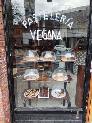 A bit misleading as not everything is vegan, but at least the sweets are. at Pampa Madre in Buenos Aires