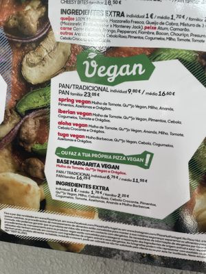 Vegane Pizza-Auswahl at Pizza Hut in Funchal
