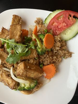 One of the best fried rice I’ve ever had! The chef made sure to make it all vegan, and even let me know that separated utensils were used to ensure the plate was 100% vegan.  at Cashew Thai Cuisine in Seattle