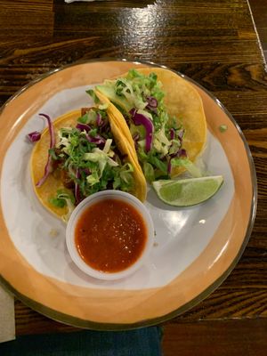 Tofu and avocado street taco with salsa at Kimchichanga in Riverside