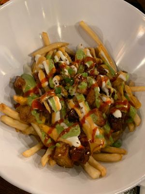 Vegan super fries at Kimchichanga in Riverside