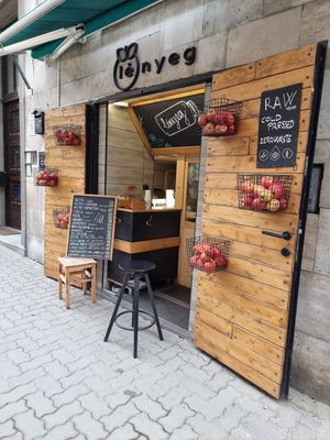 Outside at Lényeg in Budapest