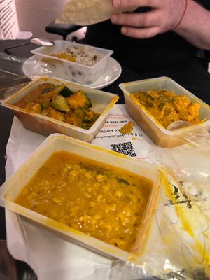 Collection of takeaway  at Daakoo in North West London