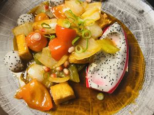 Sweet & sour tofu  at Chaophraya in Aberdeen