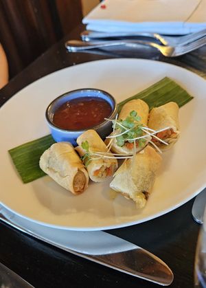 Vegetable spring rolls at Chaophraya in Aberdeen