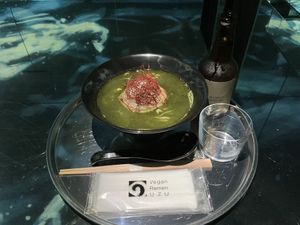 Green tea ramen  at Vegan Ramen UZU Tokyo in Tokyo