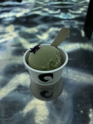 Green tea ice cream  at Vegan Ramen UZU Tokyo in Tokyo