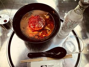 Fire ramen  at Vegan Ramen UZU Tokyo in Tokyo