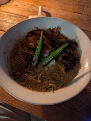 It was dark so the picture is bad but the ramen tastes very good! at Vegan Ramen UZU Tokyo in Tokyo