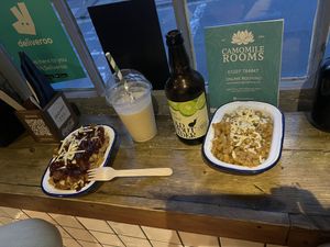 Vegan milkshake, cider, straight MAC and BBQ chicken MAC  at Notorious BRG in Canterbury