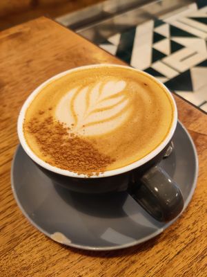 Oat milk chai latte at Caravelle in Barcelona