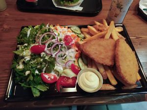 Veganes Schnitzel XL at Veganland in Muehldorf