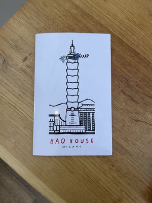 Menu  at Bao House in Milan