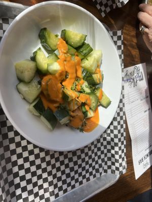 Buffalo cucumbers (veganized)   at HiFi Clydes in Nashville