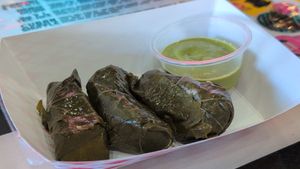 Grape leaves with Heaux sauce at The Walrus in Jacksonville