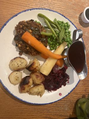 Vegan roast dinner  at Stepping Stones in Ashbourne