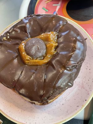 Caramel and chocolate donut   at Nonna's Deliciously Different in Swansea