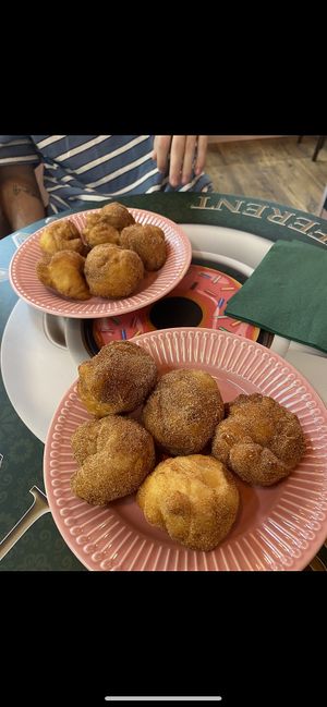 donut bites (amazing with bischoff sauce on top too)  at Nonna's Deliciously Different in Swansea