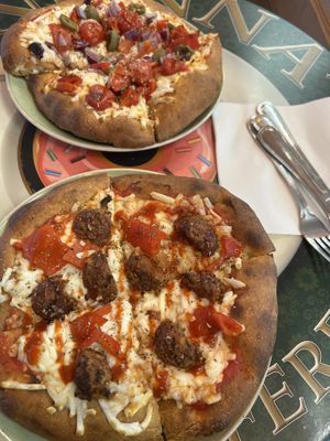 Vegan pizzas  at Nonna's Deliciously Different in Swansea