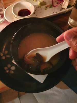 Miso soup at La Bárbara - Aki Sushi in Panama City