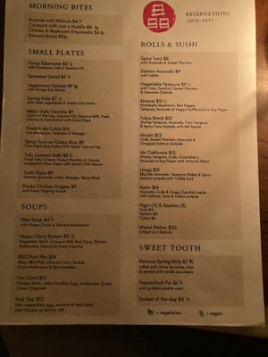 Menu at La Bárbara - Aki Sushi in Panama City