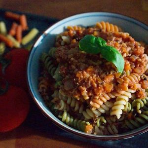 Vegan Bolognese at VegeMania by Chef Anthony Gomes in Belgrade