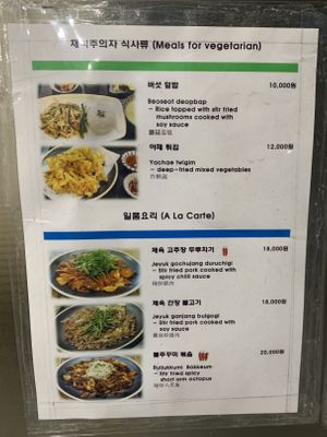 The two vegan dishes available   at Half Forest - 식을탐하다 in Jeju