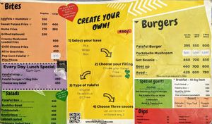 Menu at Falafel House in Nairobi