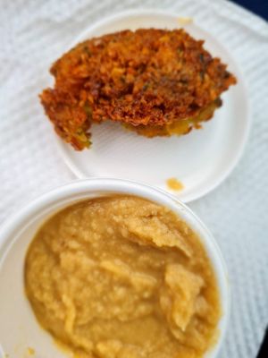 Falafel and hummus portion at Falafel House in Nairobi