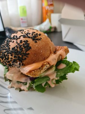 Ordered Kama Kuku Burger at Falafel House in Nairobi