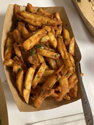 Masala fries   at Falafel House in Nairobi