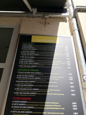Menu at Amoag in Berlin