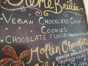 Vegan loving chalkboard at Picasso Cafe on Paseo in Oklahoma City