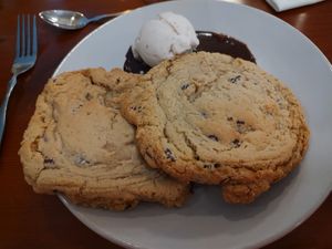 Vegan "Milk and cookies" YUM YUM Soooo yummy at Picasso Cafe on Paseo in Oklahoma City