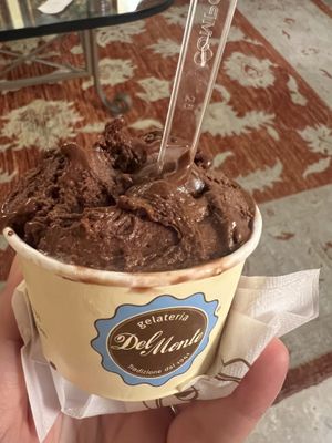 Vegan dark chocolate gelato   at Gelateria Del Monte in Rome
