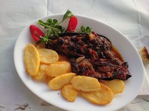 Imam from the oven or sth. Without cheese at Georgia's Traditional Taverna in Crete