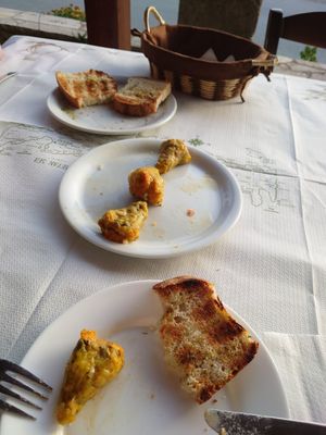 Stuffed zucchini flowers at Georgia's Traditional Taverna in Crete