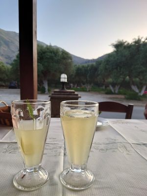 Homemade lemonade at Georgia's Traditional Taverna in Crete