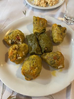 Stuffed Zucchini Flowers with Ricee  at Georgia's Traditional Taverna in Crete