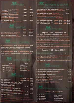 Huge menu   at Nom Nom Pizza & Cafe Nida in Belfast