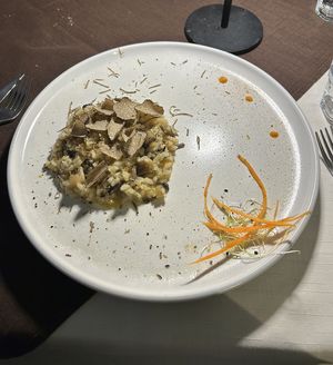 vegan truffle risotto  at Konoba Mondo in Motovun