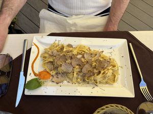 Truffle tagliatelle (vegetarian )  at Konoba Mondo in Motovun