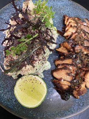 Hongos melena de León con ensalada de papas  at Fifi Almacén in Buenos Aires