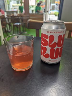 Kombucha de frambuesa at Fifi Almacén in Buenos Aires