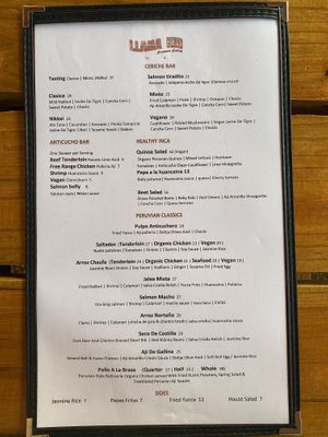 Menu  at Llama Queen in Austin